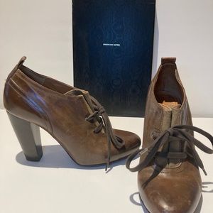 Dries Van Noten leather stacked heels